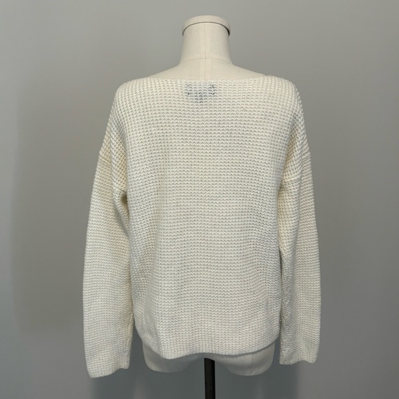 Lord & Taylor Cream Waffle Knit Sweater - Picture 7 of 12